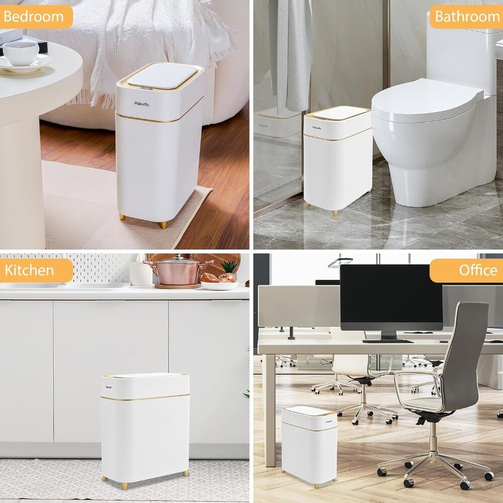 Pukomc Automatic Small Sensor Trash Can with Touchless Lid, 2.3 Gallon - Picture 7 of 8